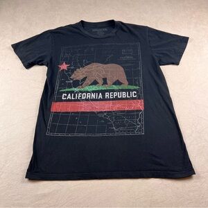 Ring of Fire Black California Republic Bear Graphic Tee with Red Star